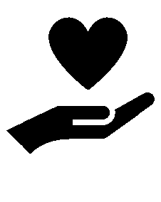 Illustration of a hand holding a heart.