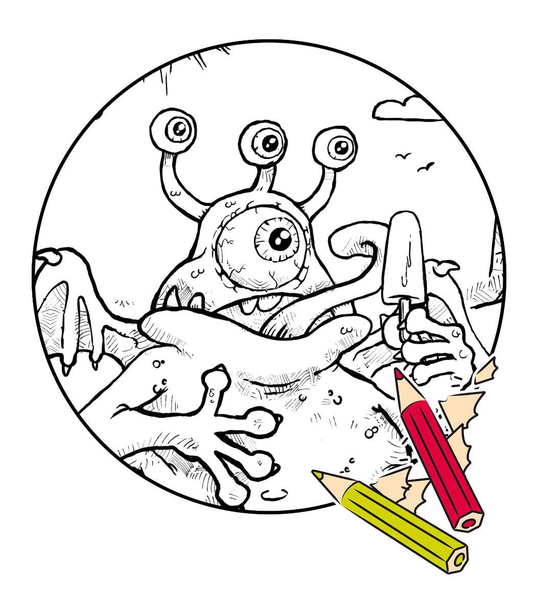 Ausmalbilder Gruselige Monster | Top Kostenlos Färbung Seite Advents