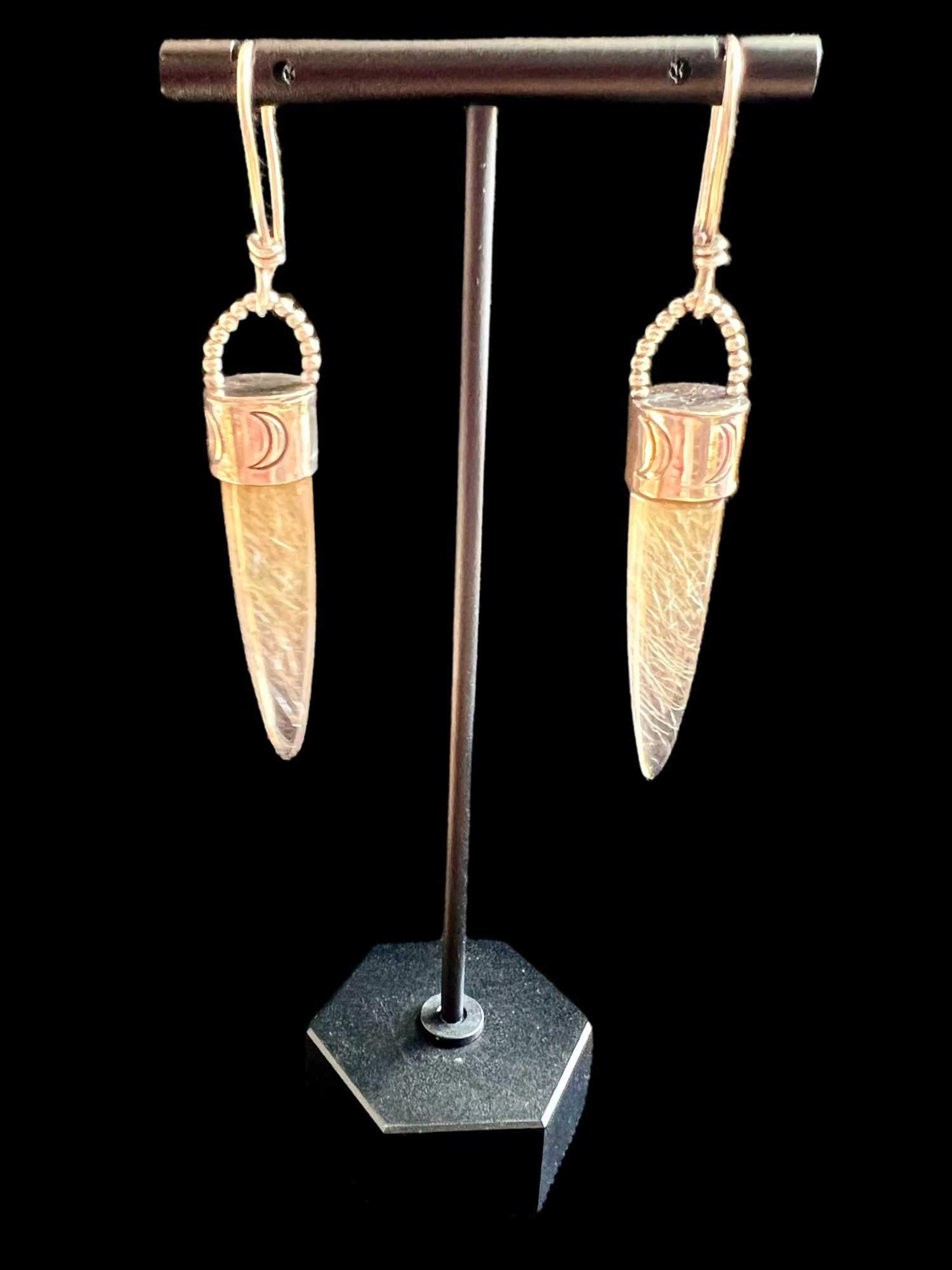 “Enchanted” - Rutilated Quartz Dangle Earrings