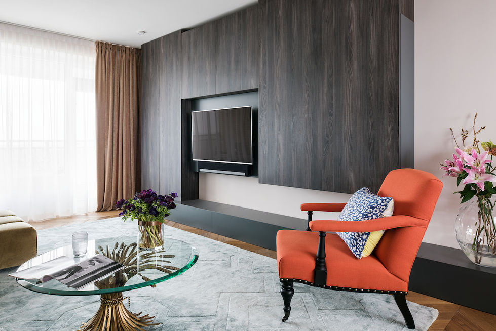 Luxury Apartment living room interior design project by AXMO Design in AMSTERDAM Buitenveldert