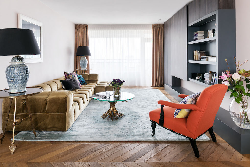 Luxury Apartment living room interior design project by AXMO Design in AMSTERDAM Buitenveldert