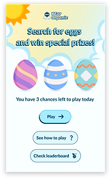 Game menu shows 3 eggs, meaning 3 chances to play today. From this page, the user can proceed to the game.