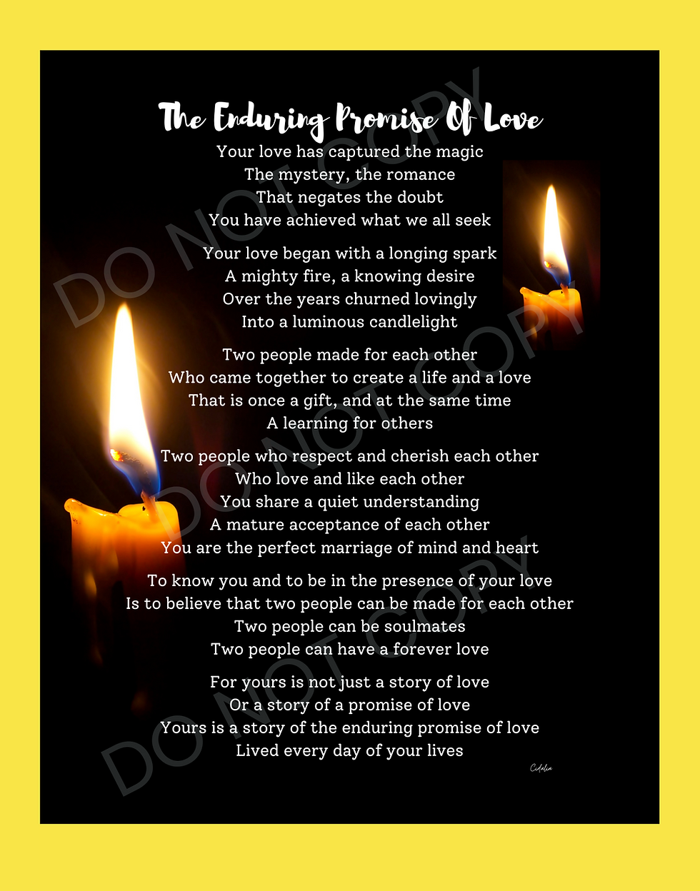 Thumbnail: The Enduring Promise of Love: (Candles Edition) Poetry Print