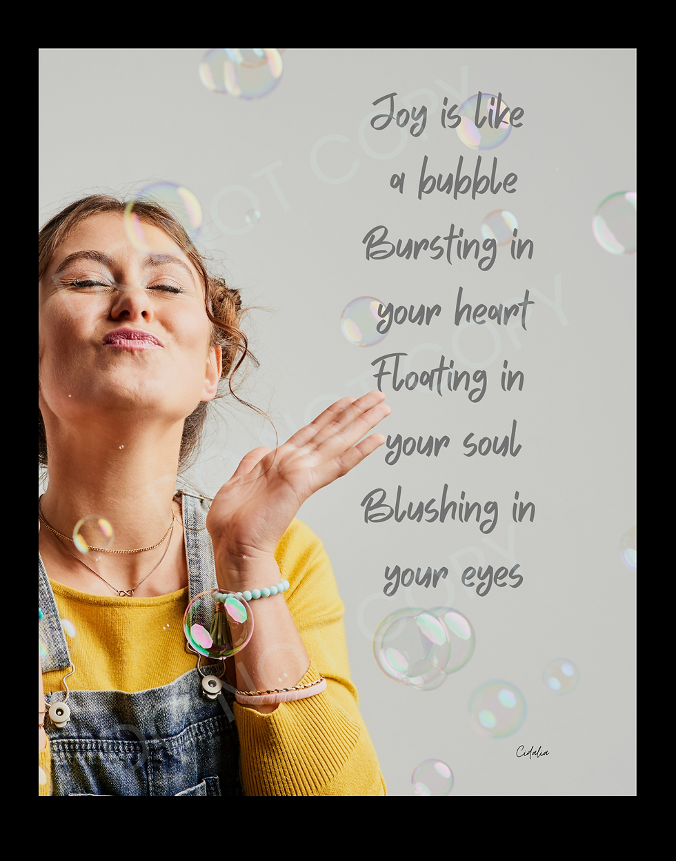 Thumbnail: Joy is Like a Bubble: Poetry Print