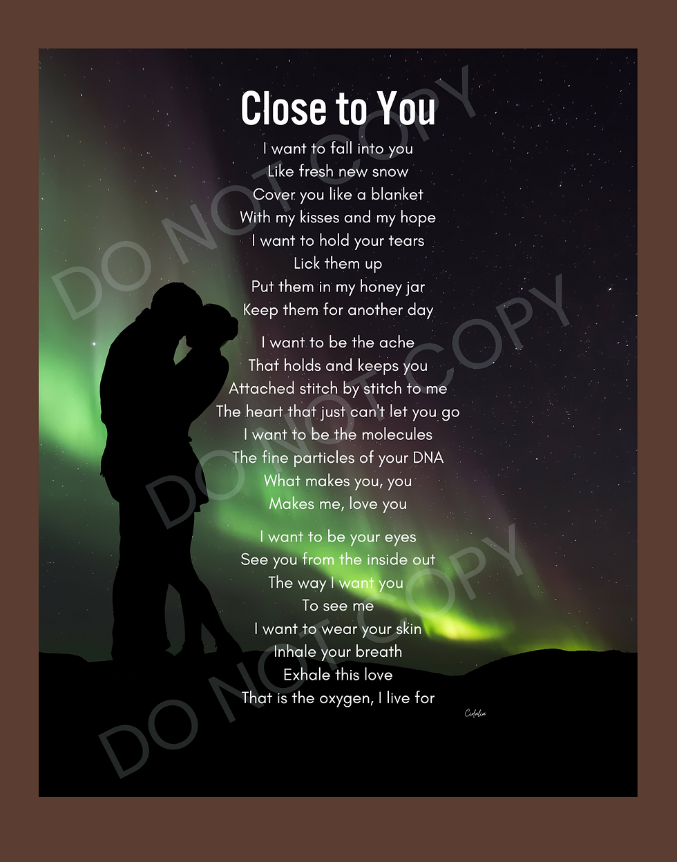 Thumbnail: Close to You: (Northern Lights Edition) Poetry Print