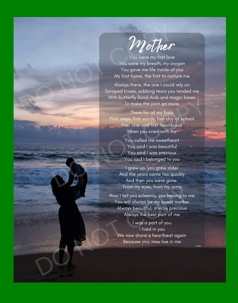 Thumbnail: Mother: (Dusk Edition) Poetry Print