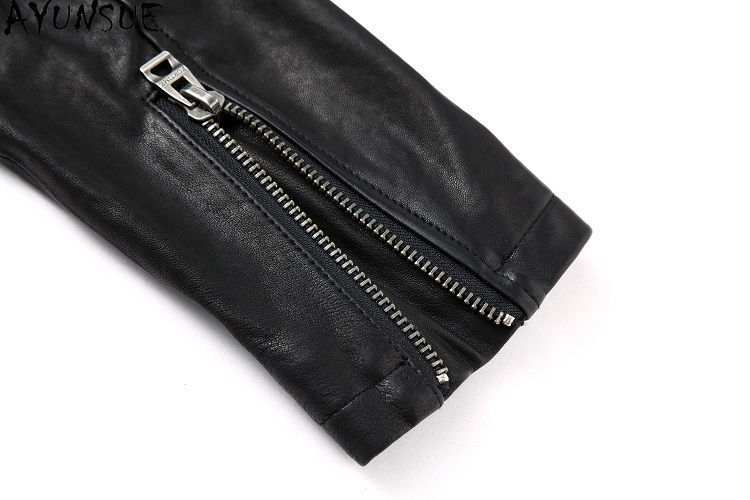 Thumbnail: AYUNSUE Sheepskin Genuine Leather Jacket Mens Clothing Autumn Coats Short Motorc