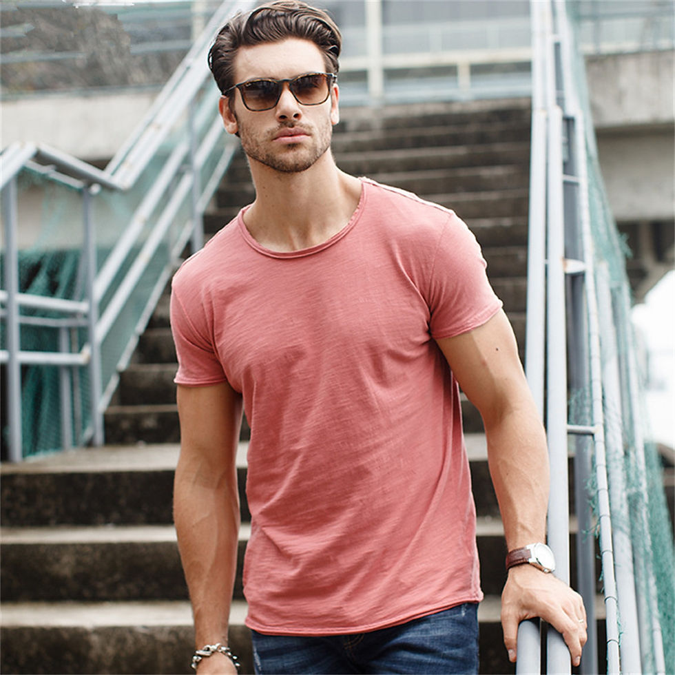 Thumbnail: 100% Cotton Men T-shirt Casual Soft Fitness Summer Thin T-shirts Men's Home Clot