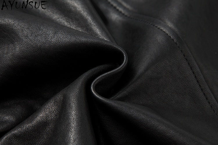 Thumbnail: AYUNSUE Sheepskin Genuine Leather Jacket Mens Clothing Autumn Coats Short Motorc