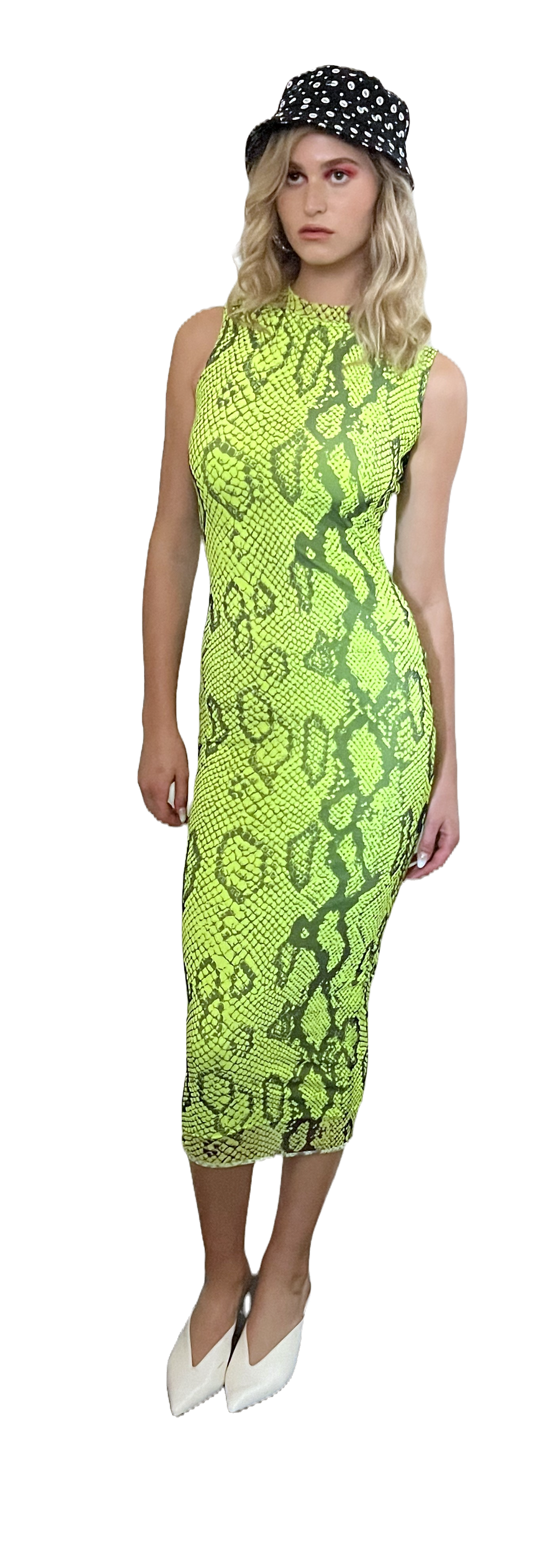 Thumbnail: NEON SNAKE MESH DRESS