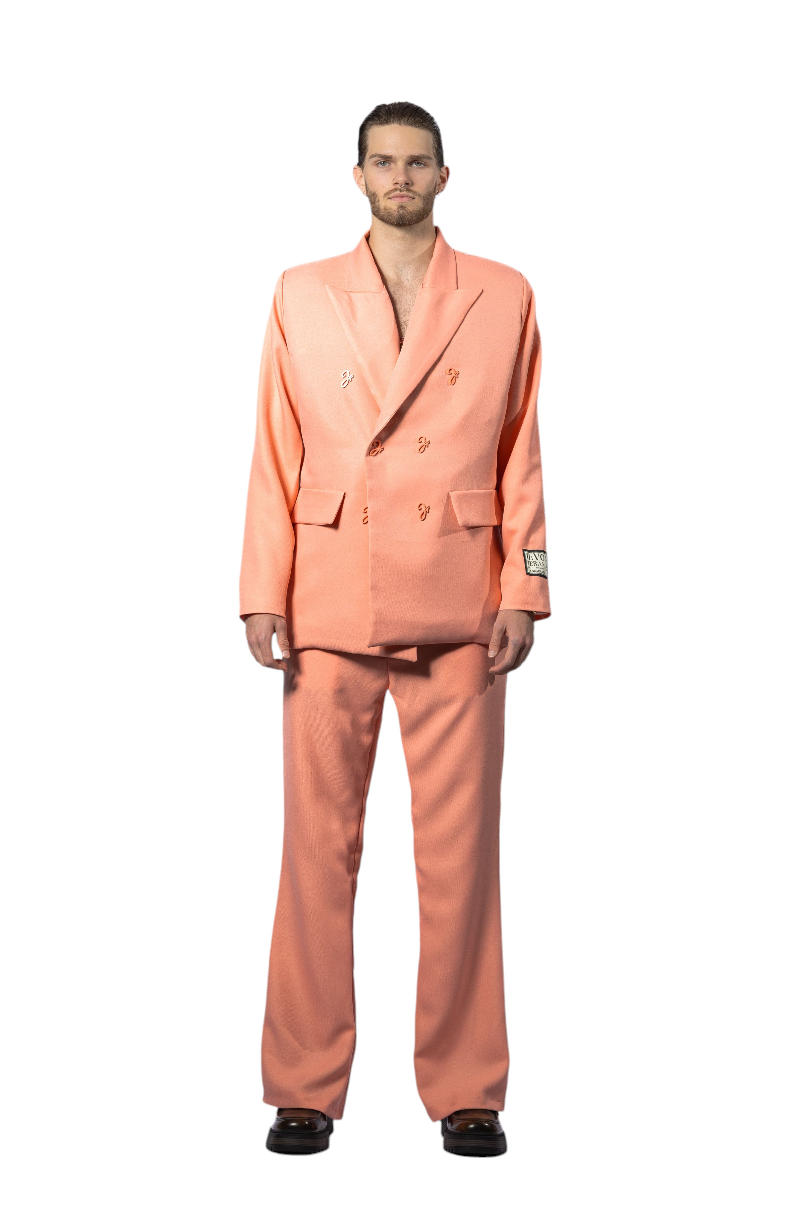 SALMON LOGO BUTTON SUIT