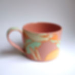 Bird and Fruit Mug in Pink