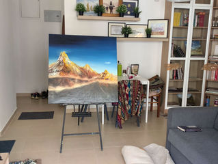 Oil painting Impressions , Dawn in Annapurna