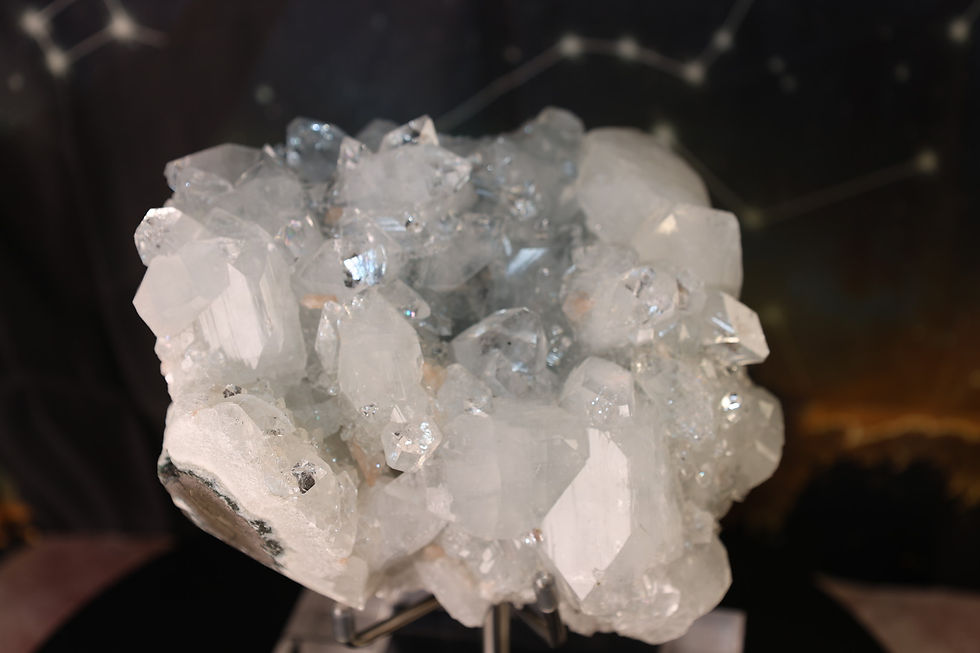 Thumbnail: ✨ Diamond-Clear Apophyllite Cluster | Collector Specimen | Statement Piece