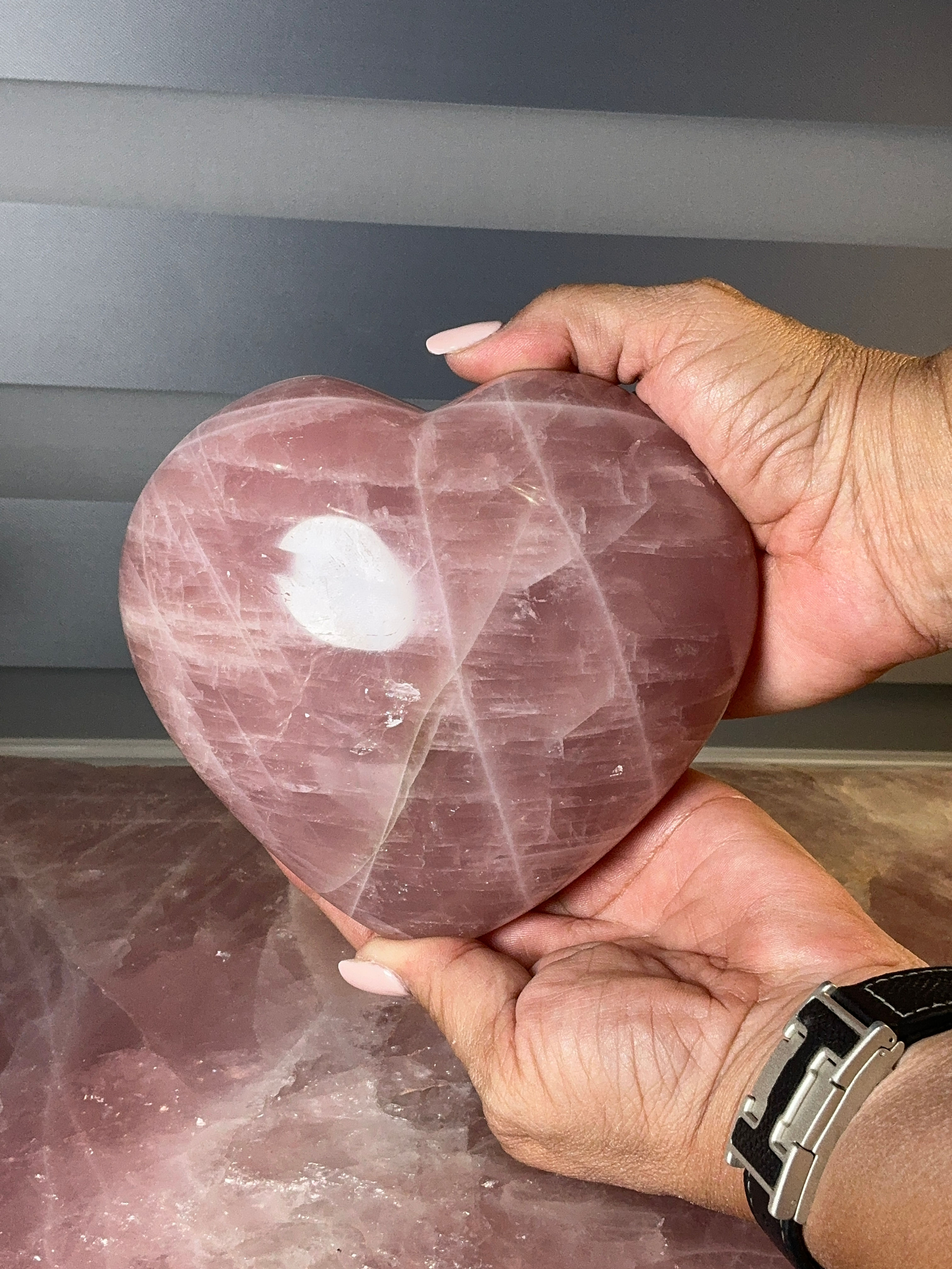 XL Rose Quartz Chunky Heart