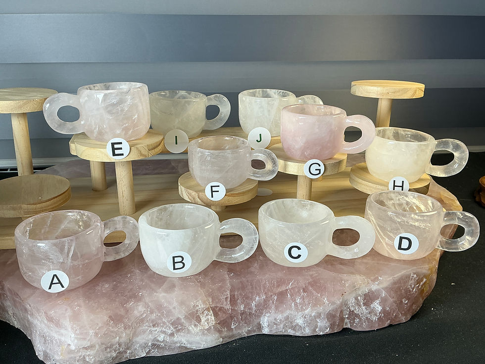 Thumbnail: Clear Quartz & Rose Quartz Tea Cups Collection