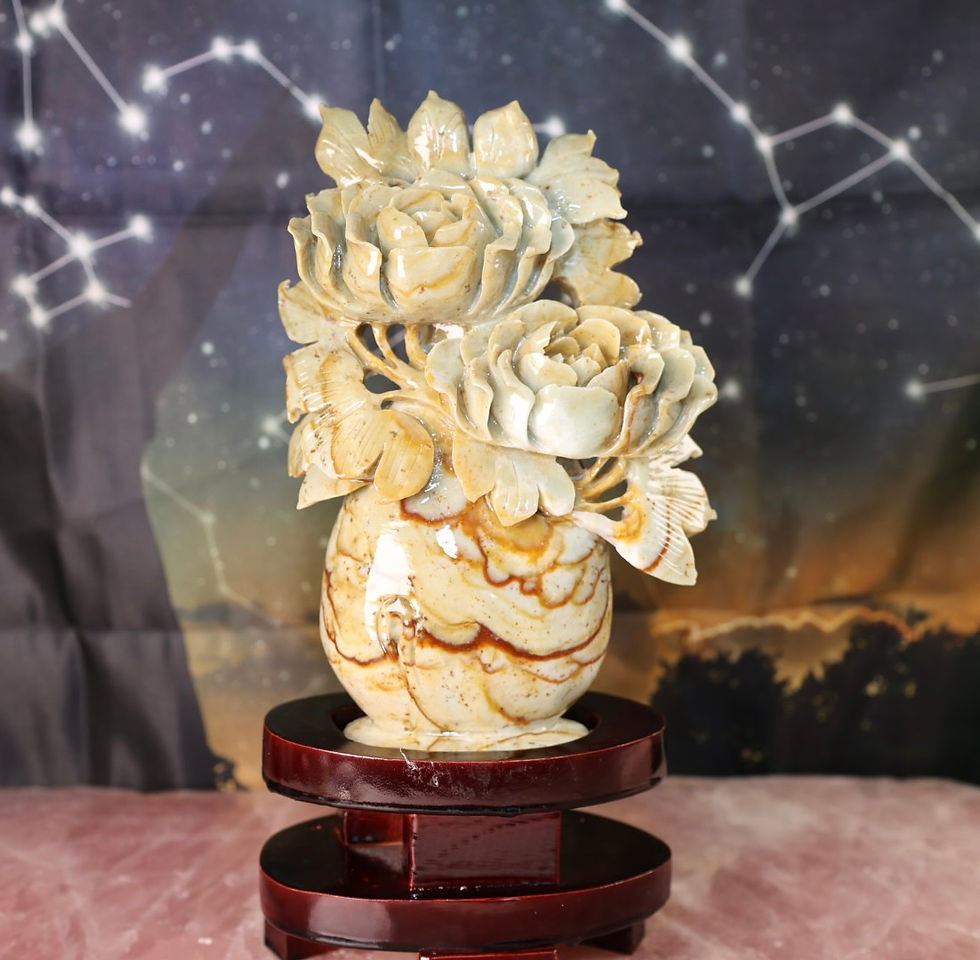 Thumbnail: 🌸 “Eternal Bloom” Hand-Carved Jade Flower Bouquet (Collector Statement Piece)