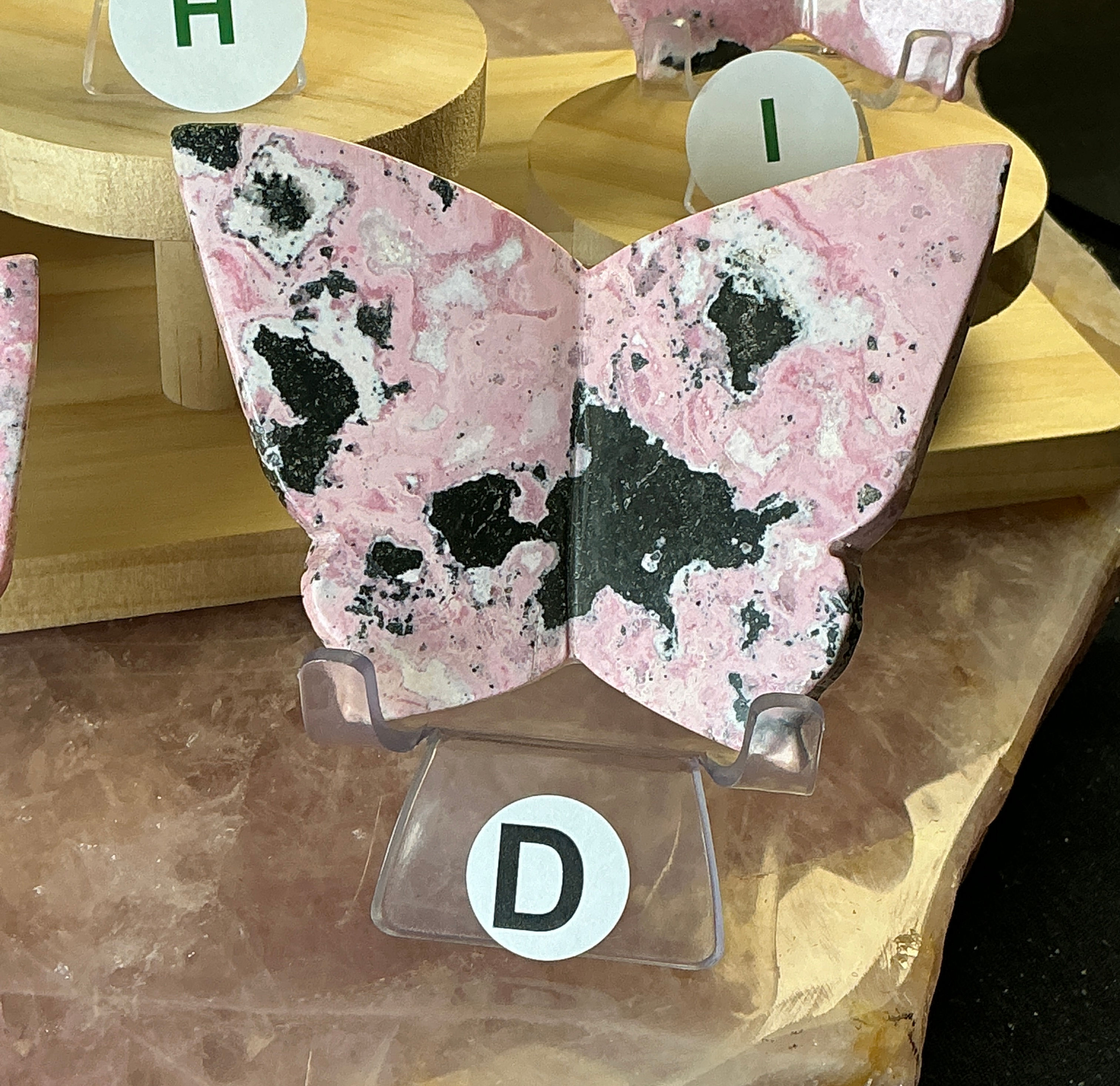 🦋 Peruvian Rhodonite 3D Butterfly Collection