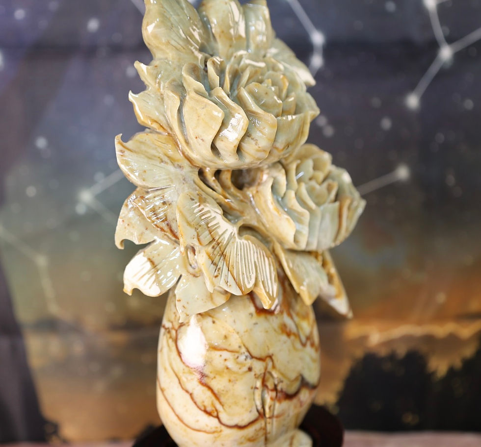 Thumbnail: 🌸 “Eternal Bloom” Hand-Carved Jade Flower Bouquet (Collector Statement Piece)