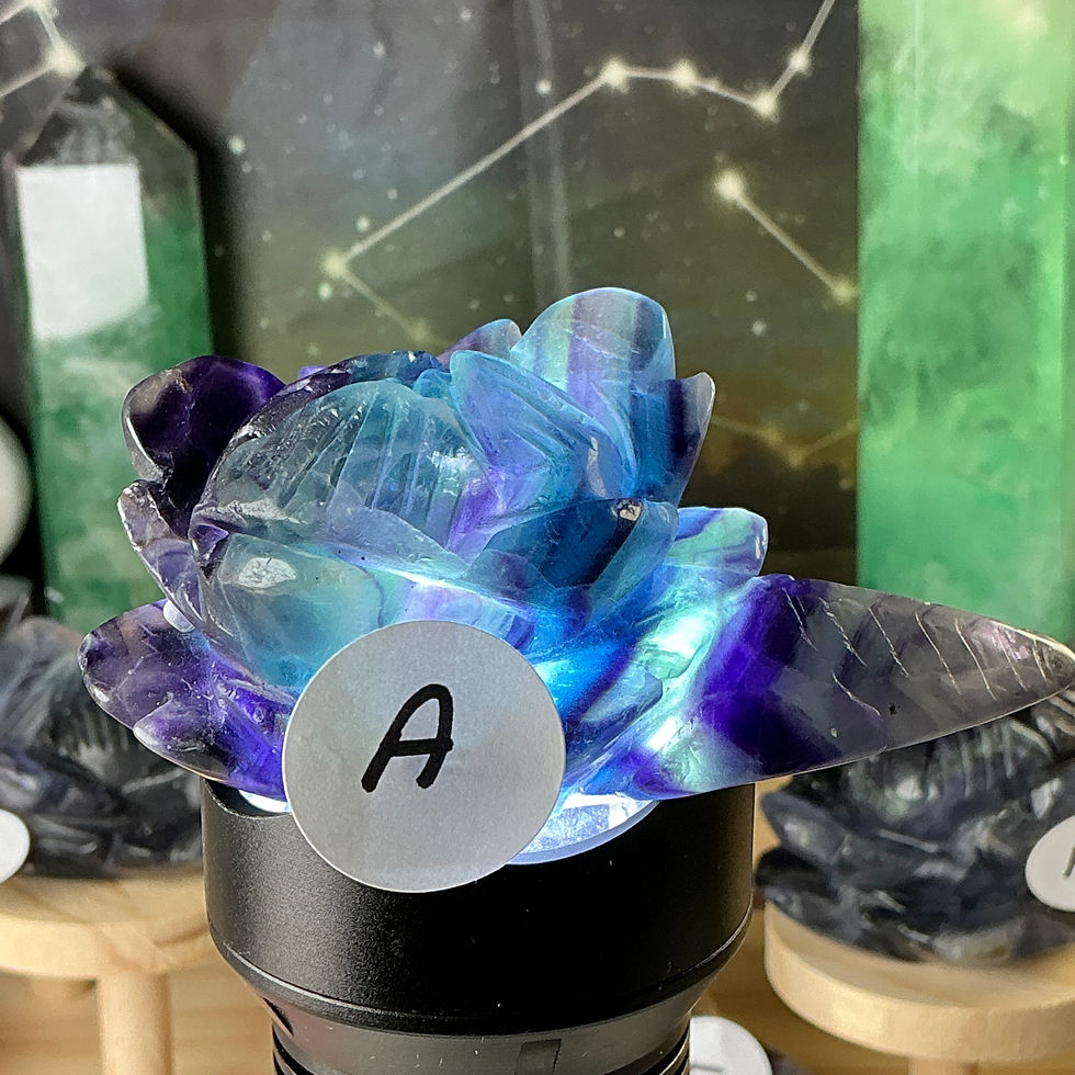 Thumbnail: ✨ “Celestial Bloom” Fluorite Lotus Collection – Hand Carved Statement Pieces ✨