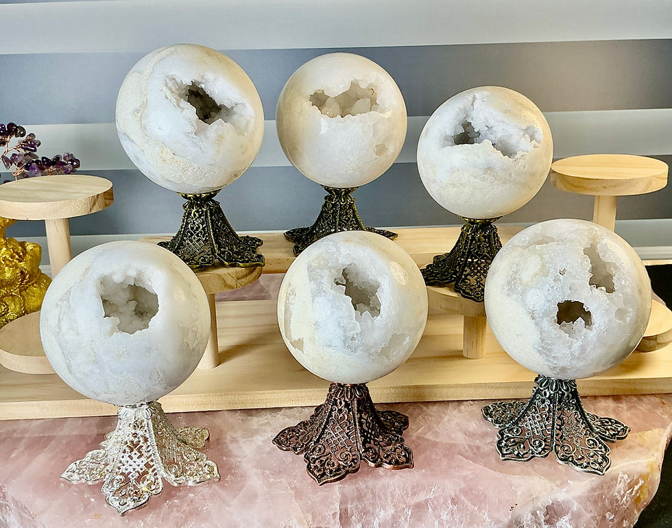 Thumbnail: ❄️ Large Snowball Quartz Geode Spheres