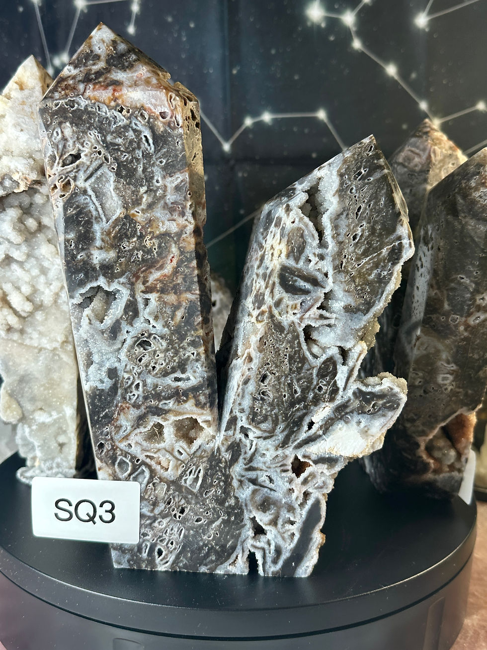 Thumbnail: Cathedral of Earthlight - Giant Sphalerite Druzy Tower Formations