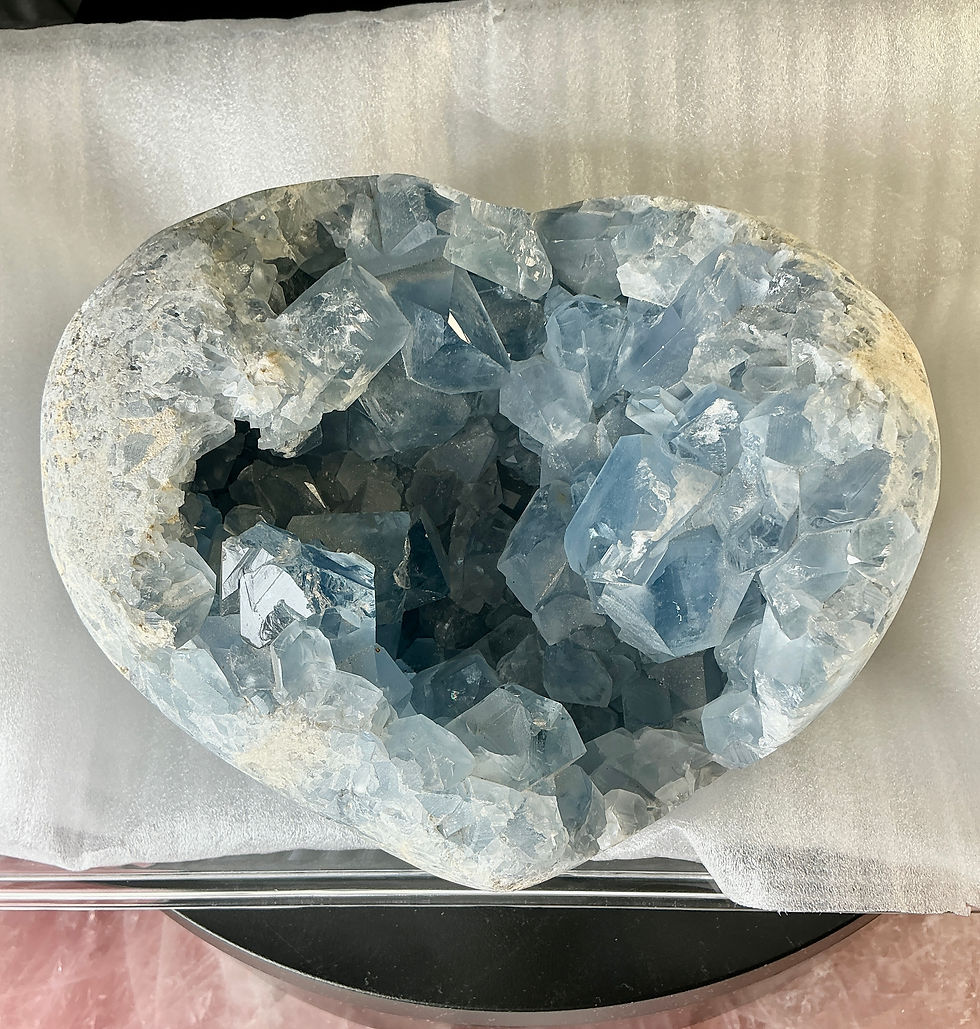 Thumbnail: 💙 XL Celestine Heart Geode (8 lb) — Heavenly Blue Crystal Statement Piece