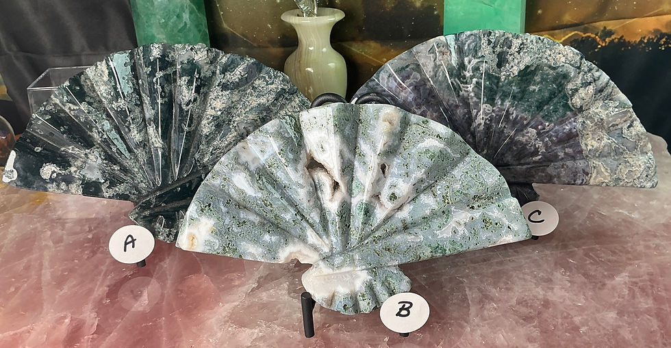 Thumbnail: 🌿 Verdant Harmony Moss Agate Crystal Fans