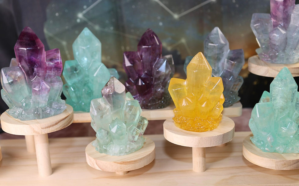 Thumbnail: 🌈✨ Rainbow Fluorite Crystal Cluster Points | Premium Polish |