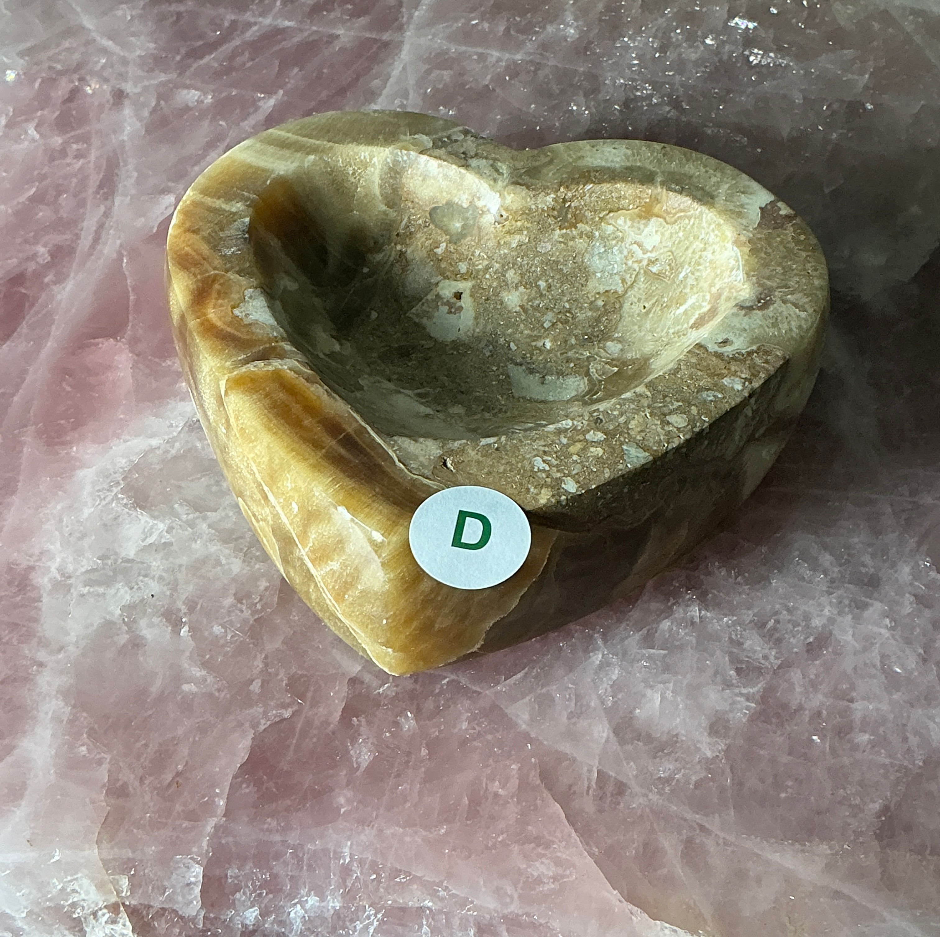 Hand-Carved Crystal & Stone Heart Bowls