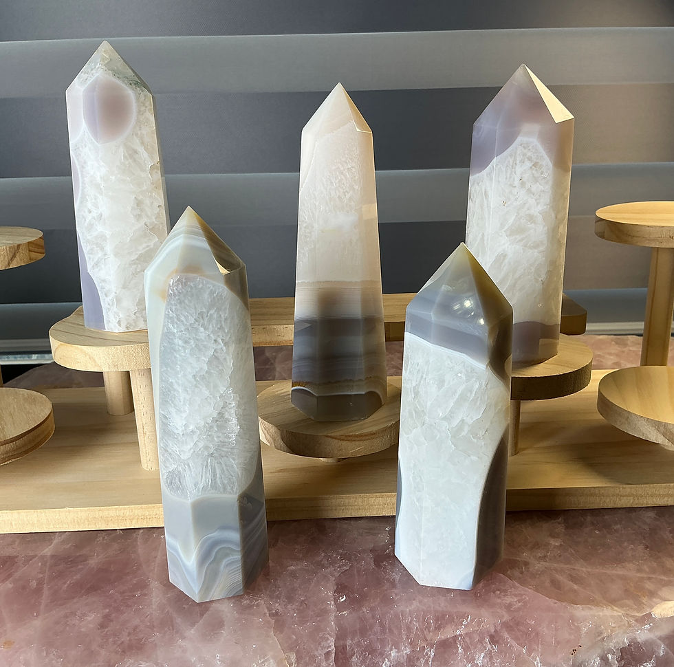 Thumbnail: Brazilian Blue Banded Agate Quartz Towers Collection