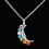 Thumbnail: 7 Chakra Stone Crescent Celestial Moon Necklace