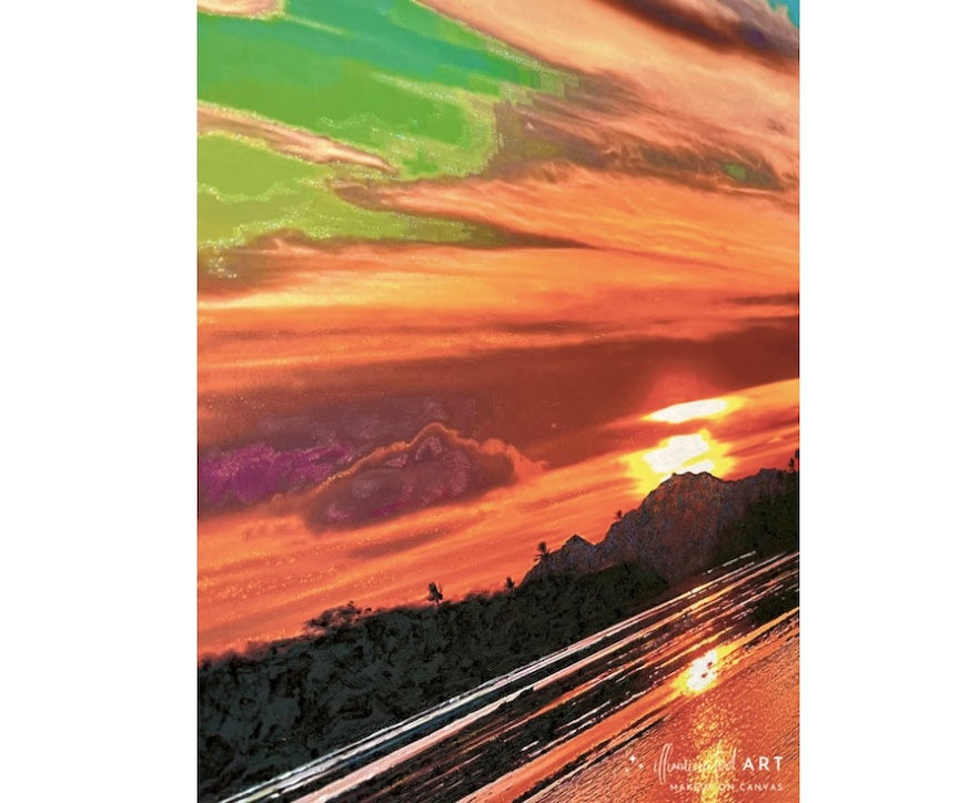 サムネイル： 夕焼けの陰影 30" x 40"