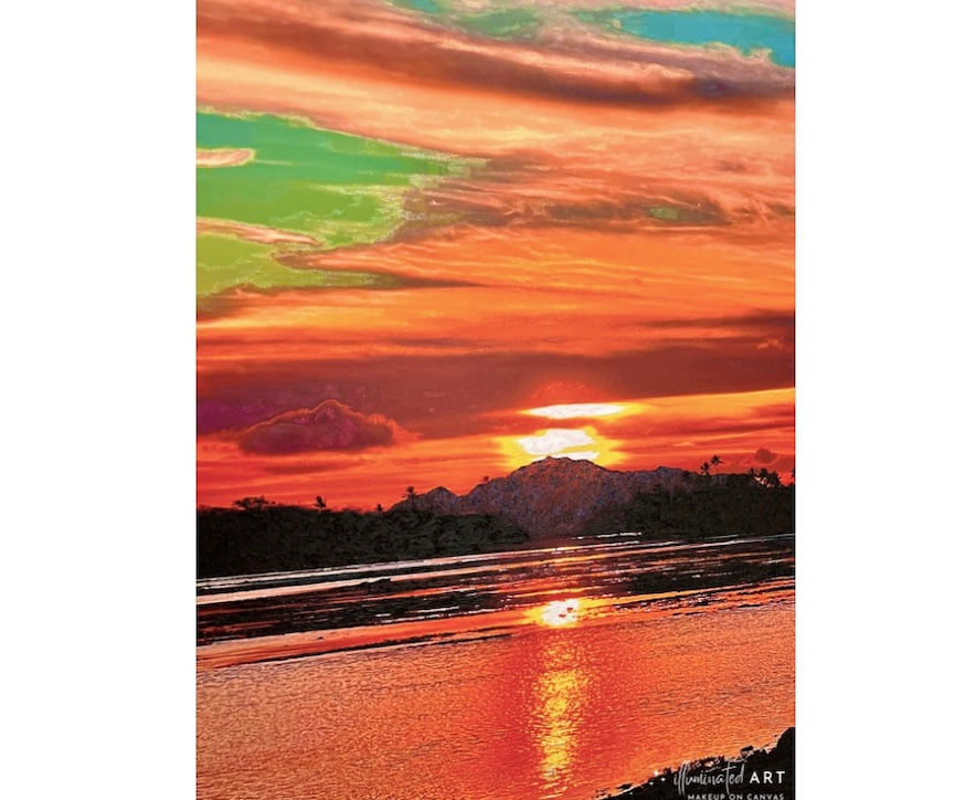 サムネイル： 夕焼けの陰影 30" x 40"