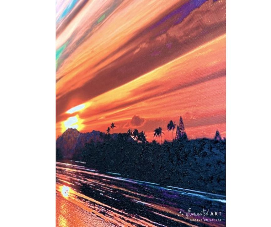 サムネイル： 夕焼けの陰影 30" x 40"