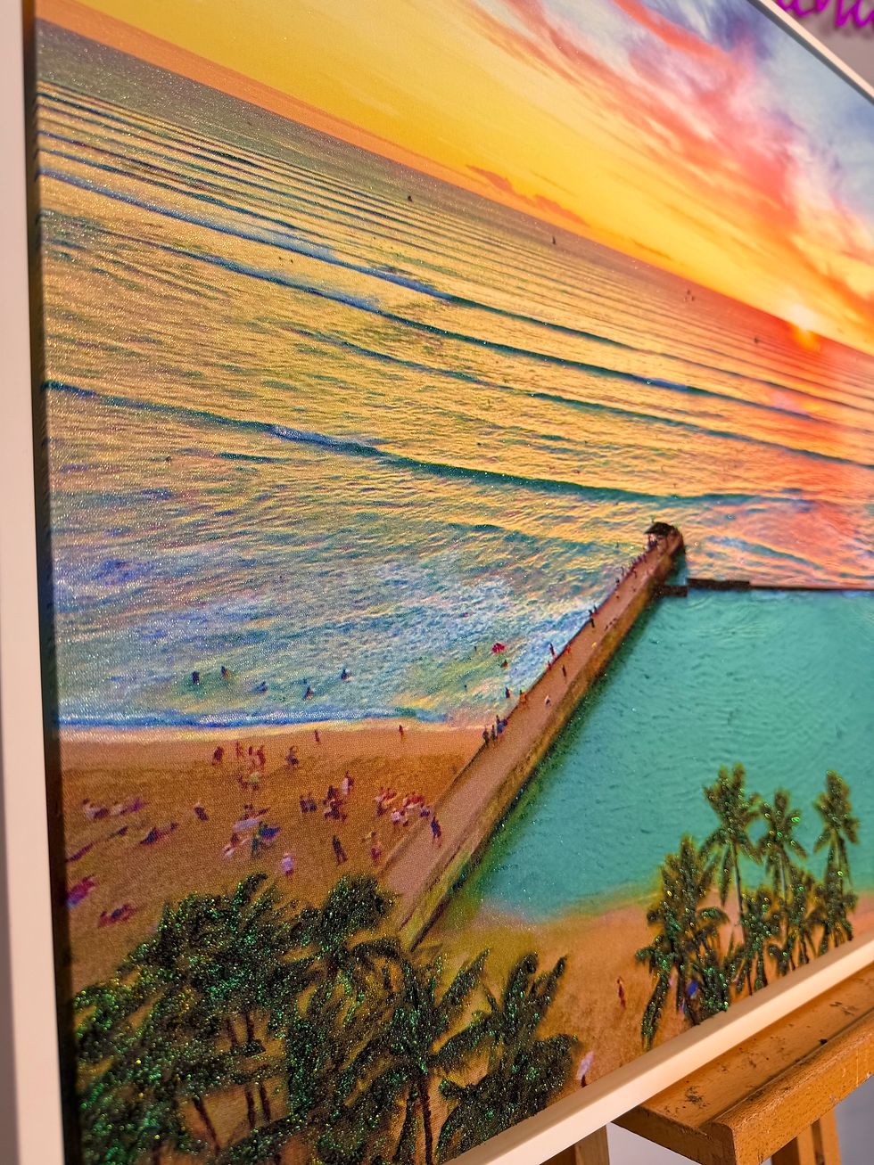 サムネイル： Coconut Sunset 24" x 36" SOLD at Hankyu Umeda, Osaka Japan