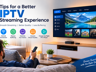 IPTV streaming setup with Smart TV and streaming device.