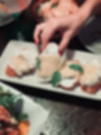 Montadito of Beef Tenderloin in White Sauce