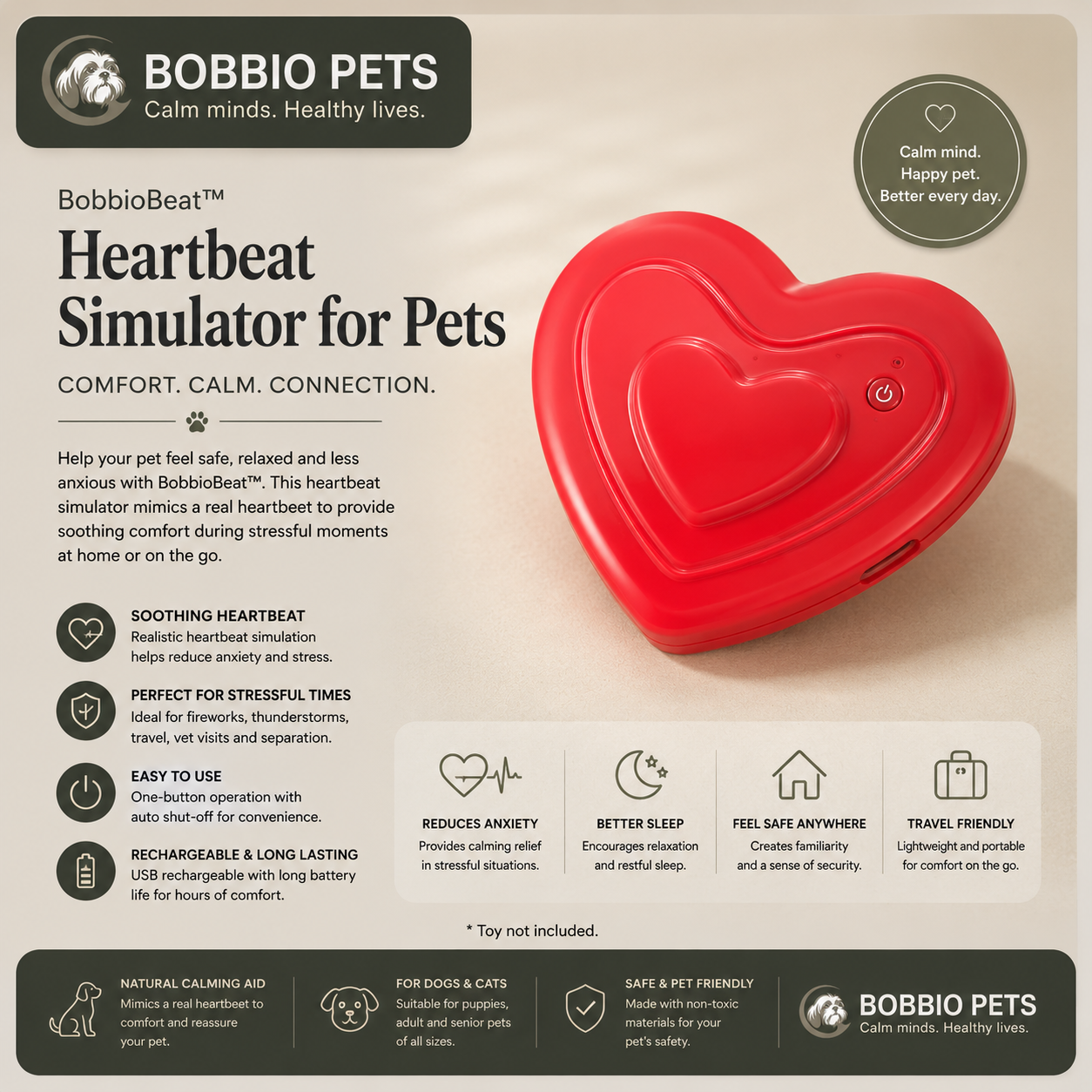 BobbioBeat™ Heartbeat Simulator for Pets
