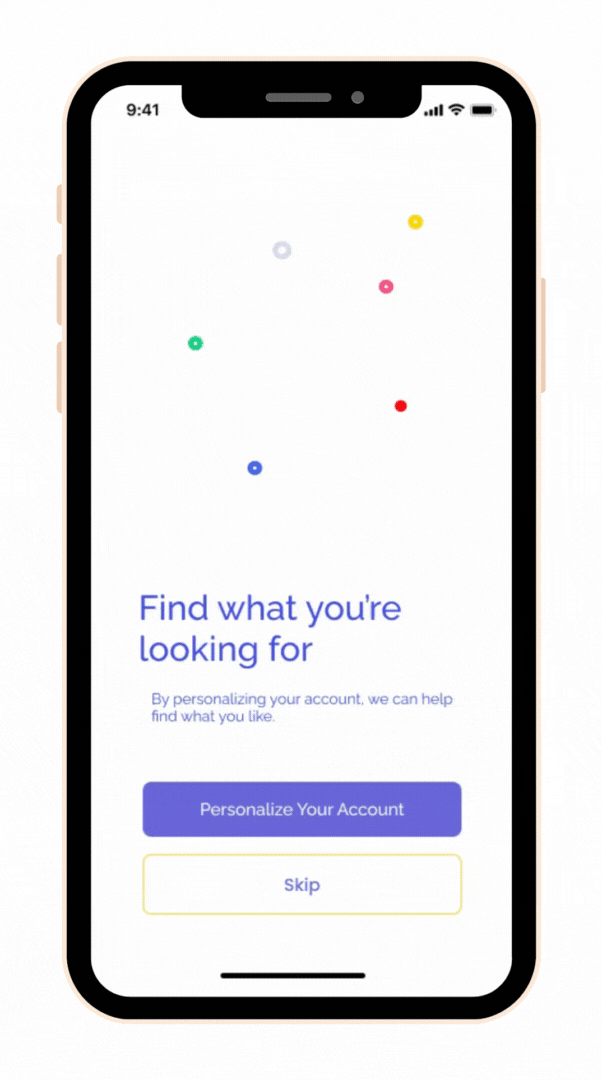 Personalization screen 