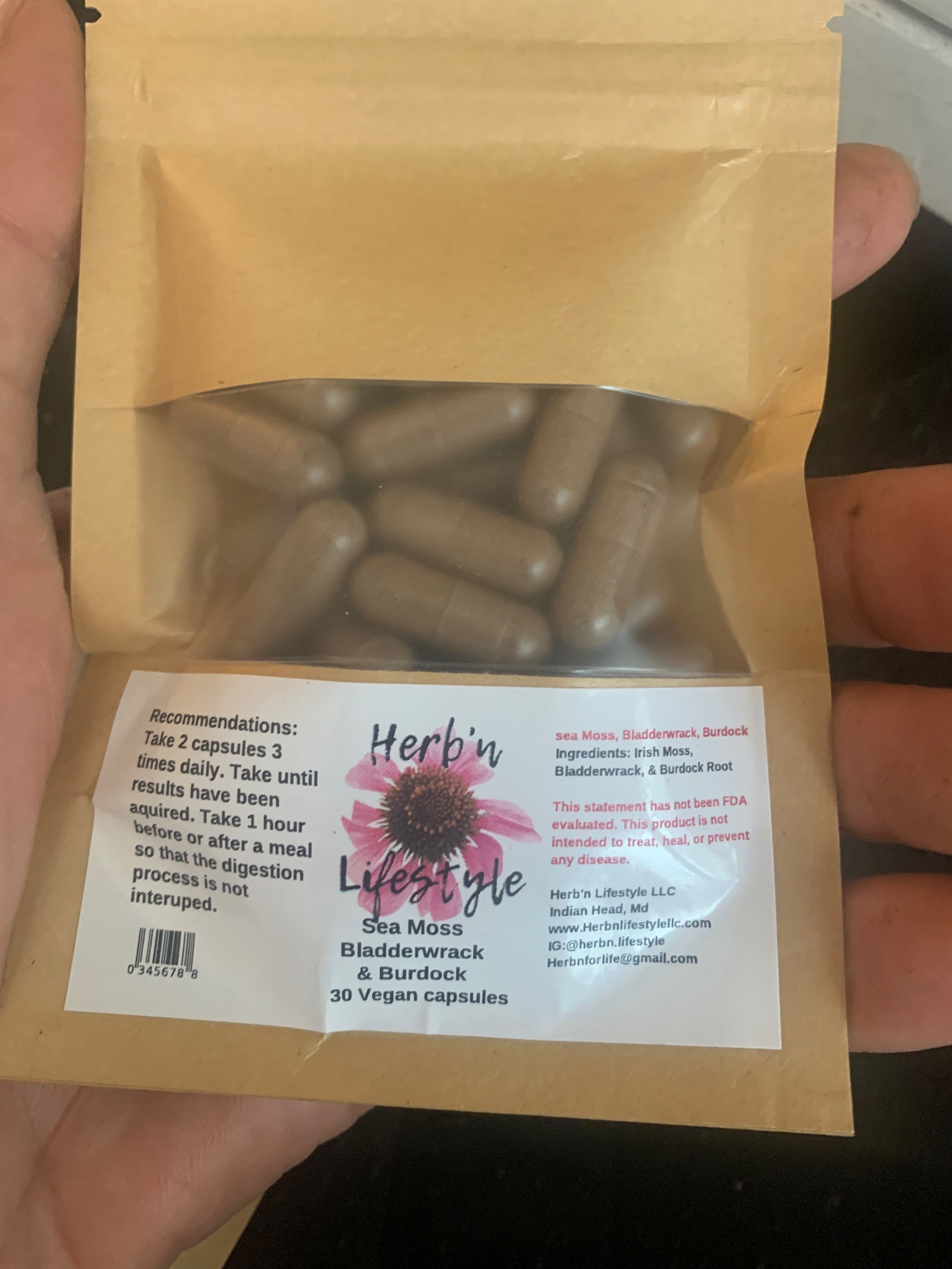Sea Moss, Bladderwrack, & Burdock Root 60 capsules 
