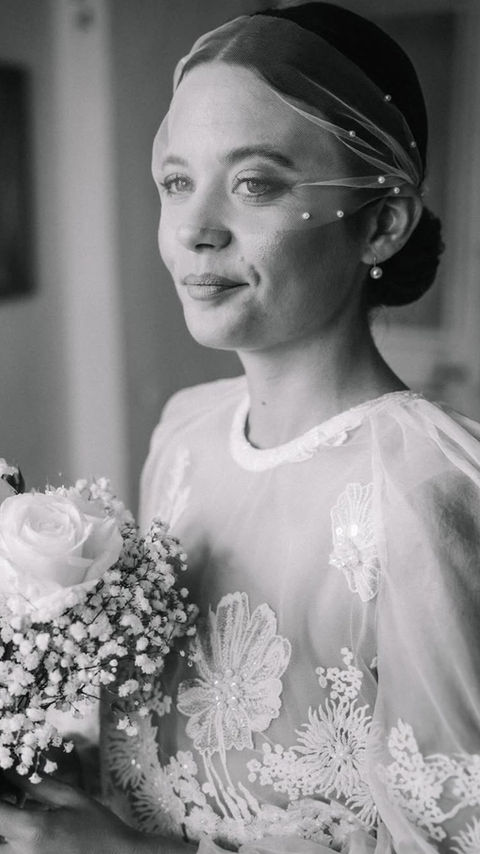 voilette de mariage à perles