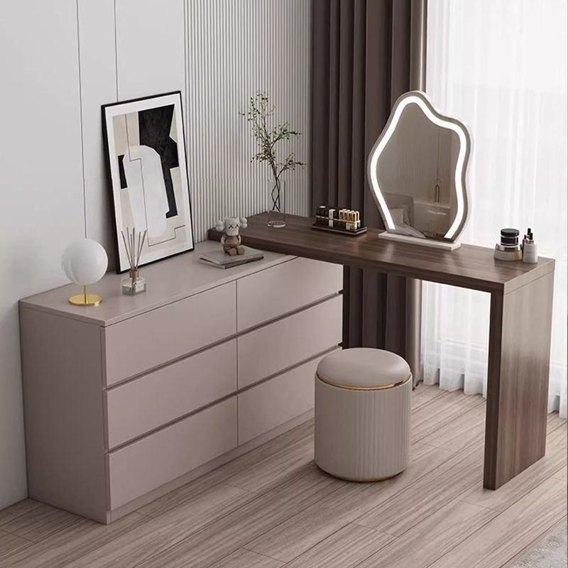 Thumbnail: Kaiya Vanity Table + Cabinet Drawer + Stool / Chair + LED Mirror
