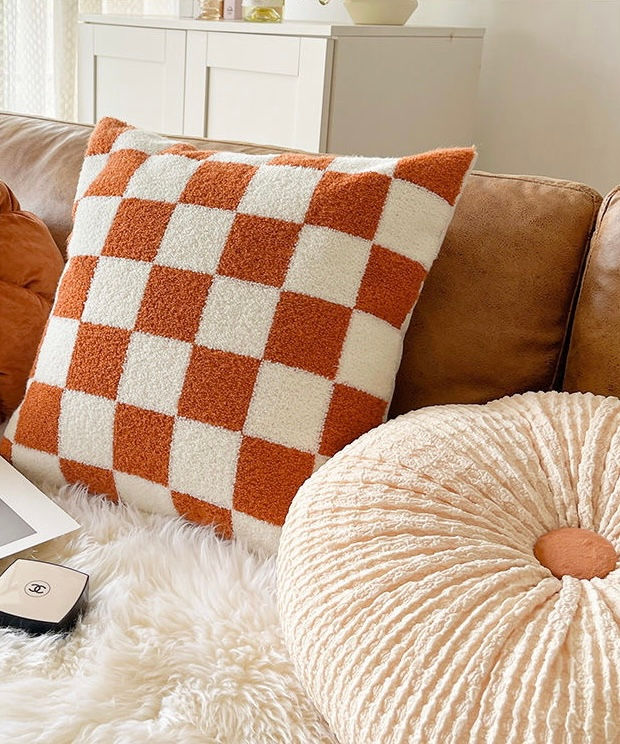 Thumbnail: Ins Brown Plush Cushion Set of 3