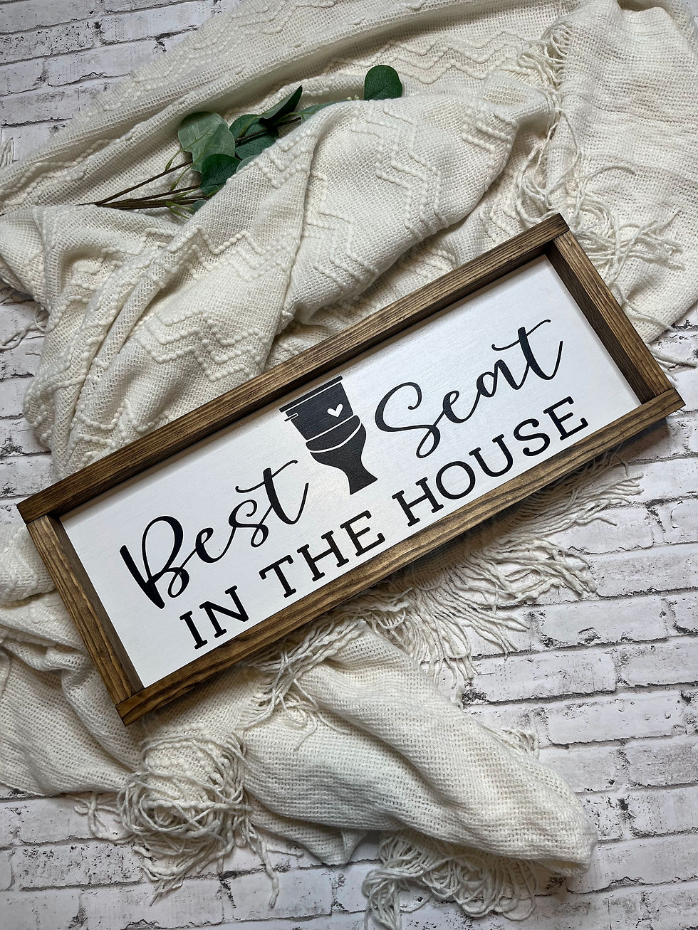 Best seat in the house bathroom decor farmhouse style decor wood signs framed 