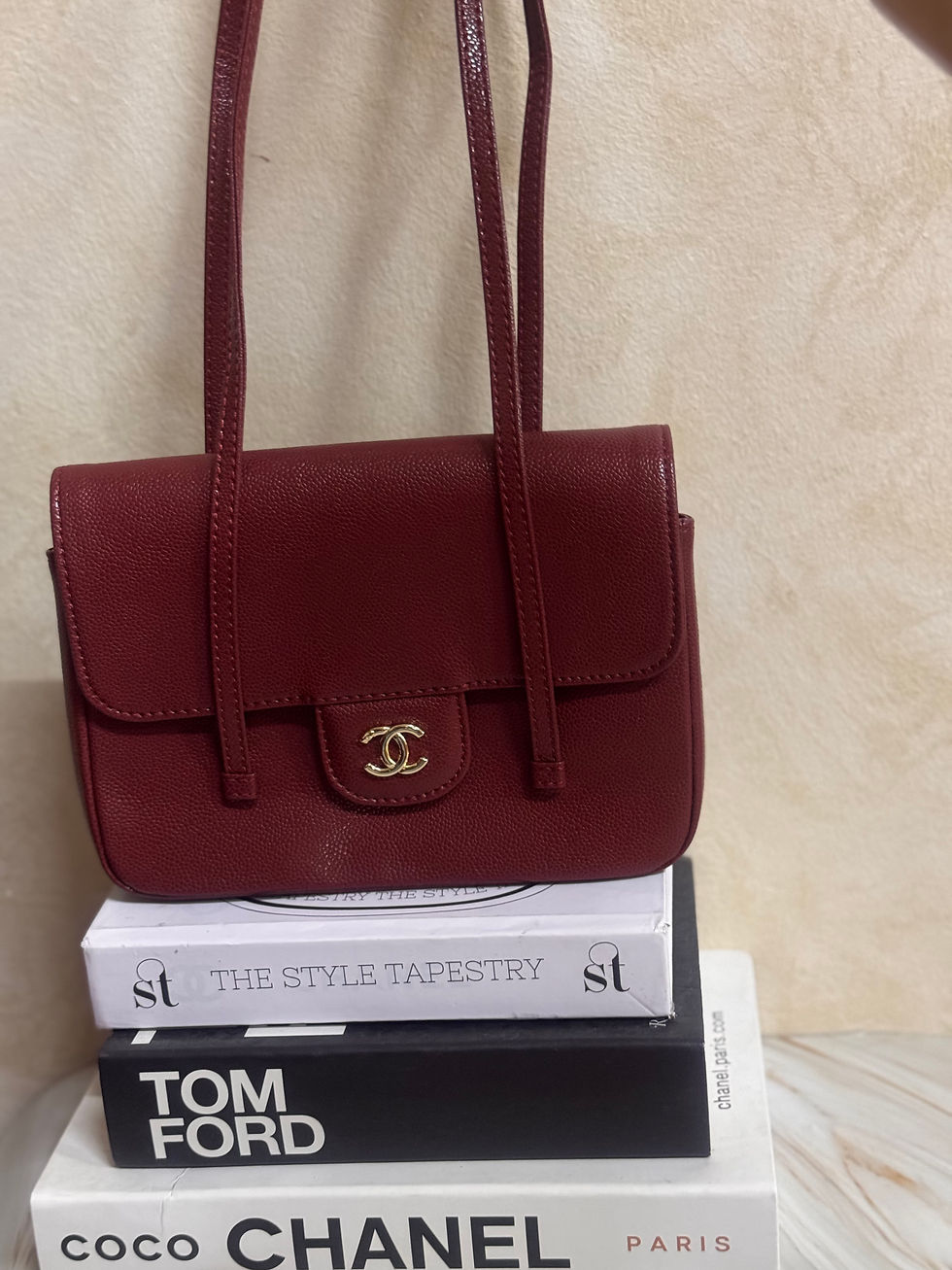 Thumbnail: Ch*nel 26 burgandy bag 