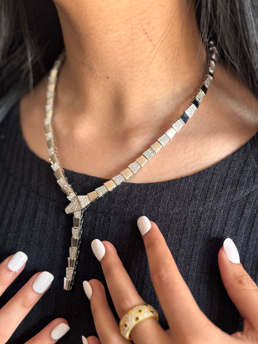 Thumbnail: Bvlg*ri silver serpenti necklace 