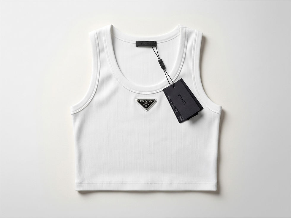Thumbnail: Pr*da white cropped vest 