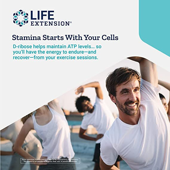 Thumbnail: Life Extension D-Ribose Tablets Heart Health, Cellular Energy – Gluten-Free, Non