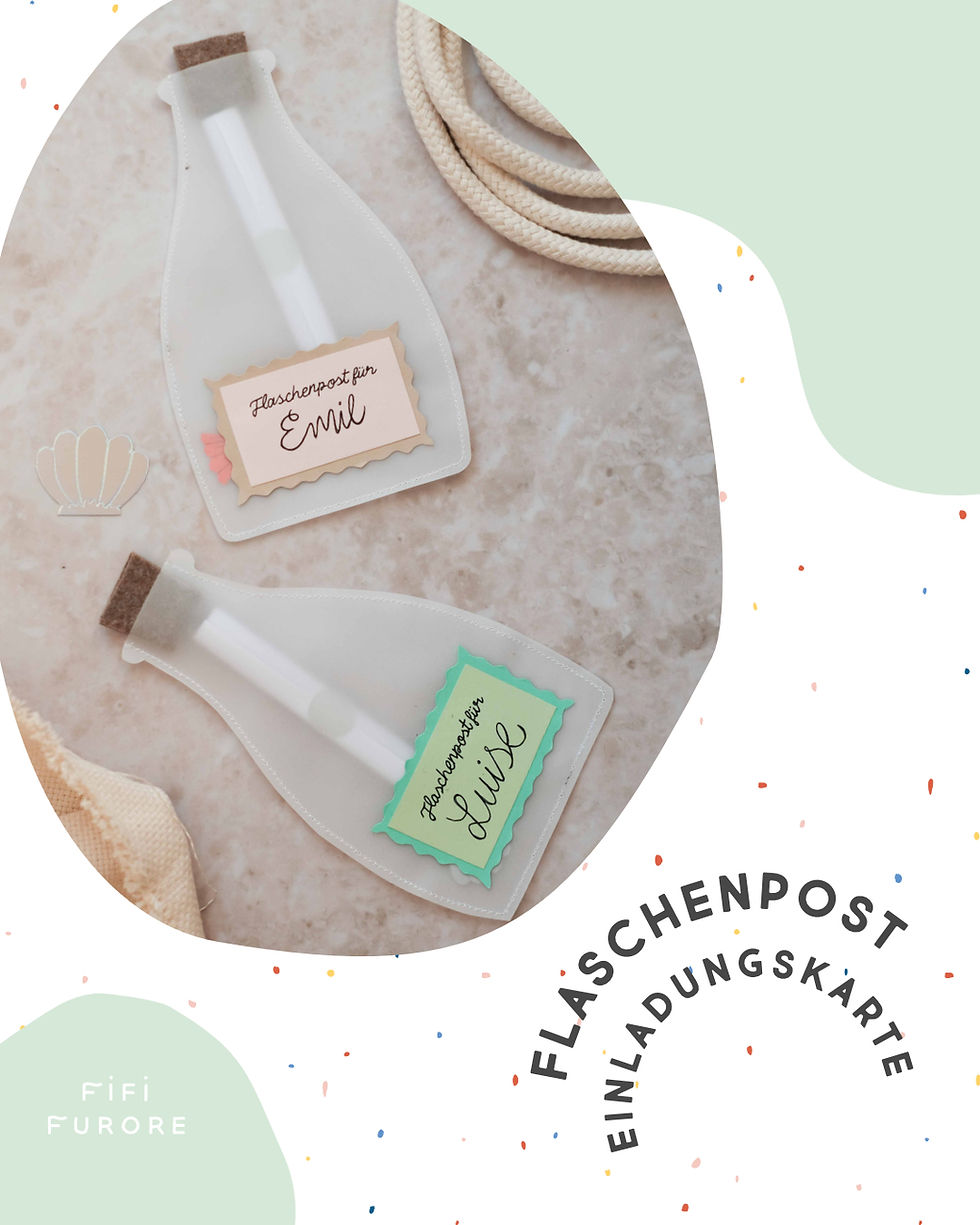 FLASCHENPOST: KINDERGEBURTSTAG - IDEEN FÜR EINLADUNGSKARTEN ZUM SELBER MACHEN, Bastelidee Geburtstag, Tonpapier, Karton, Basteln mit Kindern